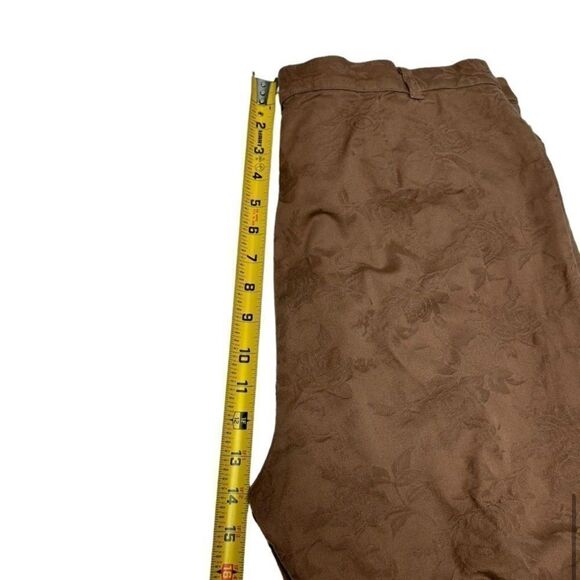 Vintage Bestow Wear Brown Two Piece Set Floral Jacquard Pants Set XL - Picture 8 of 13